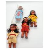 Four Dolls with Beaded Dresses