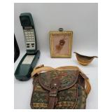 Tapestry Bag, Brass Bowl, Phone, Frame