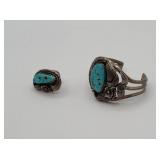 Turquoise Ring and Cuff Bracelet