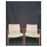 MCM armchairs with patterned fabric