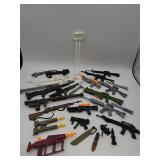 Action figure toy gun and accessory lot