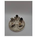 Snowman miniature tea set with tray