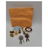 US States hat pin collection assorted designs