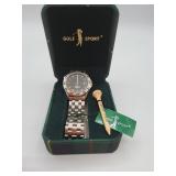 Golf Sport men's wristwatch with box and tee