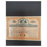 Pennsylvania Railroad stock certificate and deed