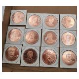Donald J. Trump copper coins group of 12