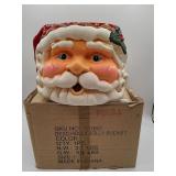 Holly Jolly Bucket Santa Ceramic Pail