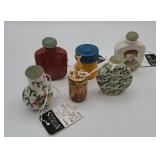 Six Miniature Porcelain Snuff Bottles
