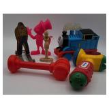Toys with Thomas train and Pink Panther