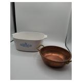 CorningWare Blue Cornflower Dish and Copper Pan