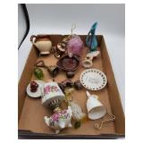 Small ceramics, bell, figurines, and mini
