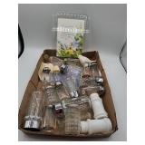Glass and plastic salt pepper shakers