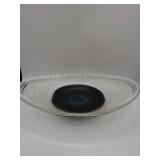 Glass bowl with black and blue center