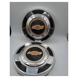 Chevrolet Hubcaps with Bowtie Emblem Pair
