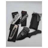 Sheffield multitool, folding knives, hatchet, shea