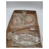 Pressed glass vases bowls plates and dishes
