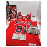 Dennis Rodman Bulls jersey, Jordan figures, Bulls,