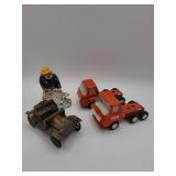 Tonka trucks, Buick 1911 car lighter, fisherman