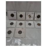 Indian Head Cents 1889-1907 10 coins