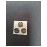 1943 Steel War Penny trio D P S