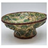 Ceramic Leaf Pattern Pedestal Bowl