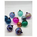 Hand-Painted Glass Christmas Ornaments Mixed