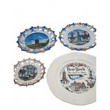 New York Souvenir Plates With Landmarks