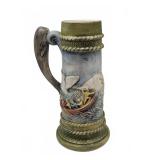 Ceramic Beer Stein With Whale Scene