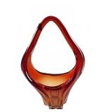 Amberina Art Glass Basket