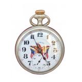 Illinois Pocket Watch with Eagle and Flag