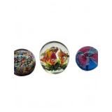 Three Art Glass Paperweights