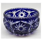Cobalt Blue Cut Glass Bowl