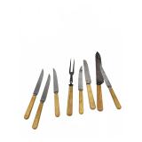 Knives and Carving Fork with Bone Handles