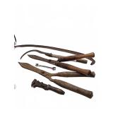 Vintage Metal Hand Tools with Wood Grips