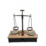 Marble and Metal Balance Scales with Drawer