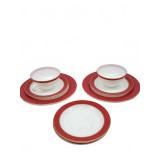 China Plates and Cups with Red and Gold Trim