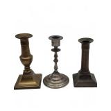 Three Mixed Metal Candlestick Holders