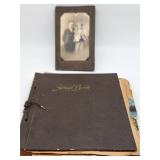 Scrapbook with Postcards and Wedding Portrait