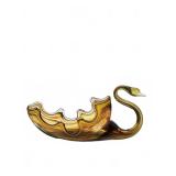 Murano Glass Swan Bowl Brown Amber