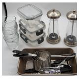 Kitchenware with Glasses, Containers, S&P Mills