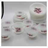 Fire-King Milk Glass Cups and Saucers with Plates