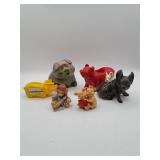 Pig Figurines and Yellow Pig Bank Lot