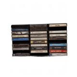 Cassette Tapes Lot with Storage Stand