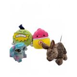 Plush Toys with Fireball, Monster, Bunny, Blue