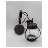Metal and Seeded Glass Wall Lantern Sconce