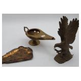Brass Lamp, Brass Eagle, Georgia Tray
