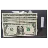 5 U.S. $1 Star Notes 2013 B Series
