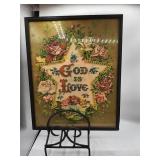 God Is Love Framed Art and Evan Monplaisir Signed