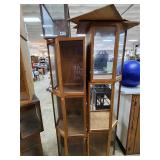 Wood and Glass Corner Display Cabinets