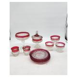 Ruby Stain Glass Dessert and Tableware